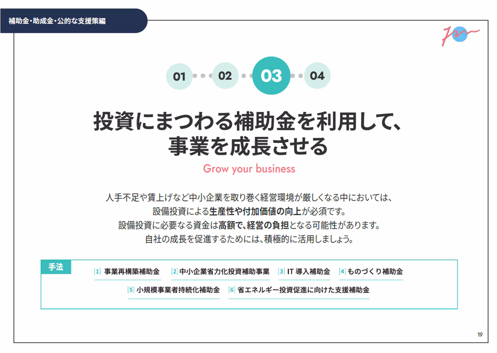 補助金・助成金・公的な支援策編